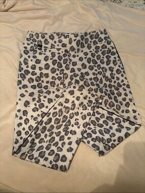 LISETTE Beige and Black Leopard Print Cropped Pants